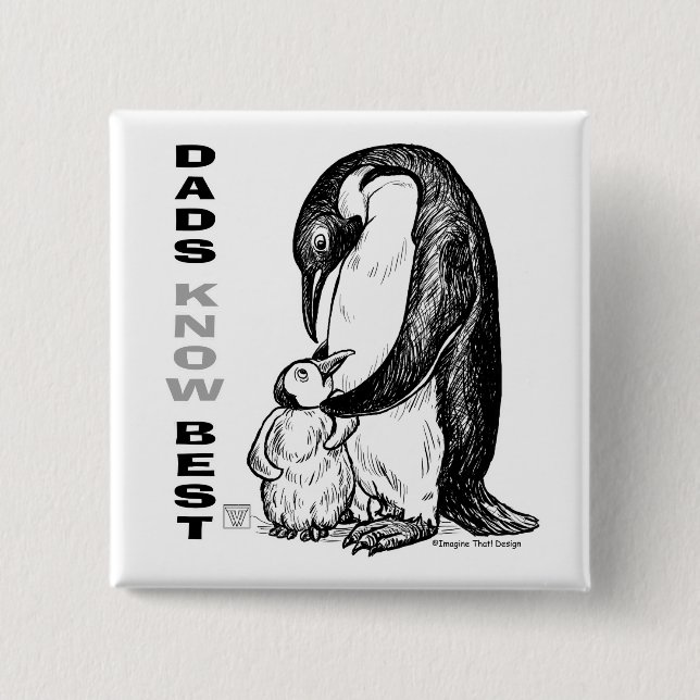 Badge Carré 5 Cm Les papas savent mieux (Devant)