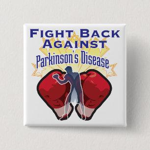 Badge Carré 5 Cm Les Parkinsons contre