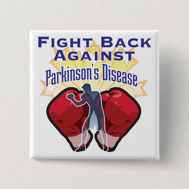 Badge Carré 5 Cm Les Parkinsons contre (Devant)