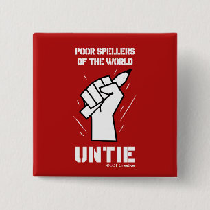 Badge Carré 5 Cm Les Pauvres Écrivains Du Monde Untie