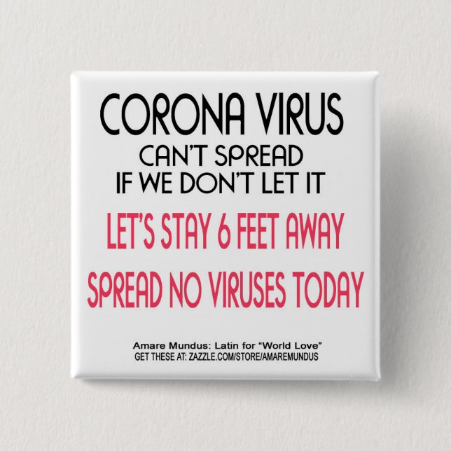 Badge Carré 5 Cm Les pratiques de sécurité du virus Corona. Une faç (Devant)