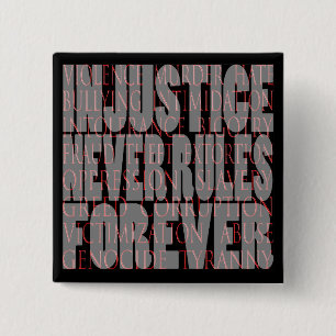 Badge Carré 5 Cm les règles noires d'injustice n'ajustent jamais le