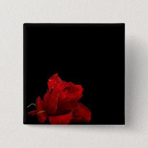 Badge Carré 5 Cm Les roses sont rouges