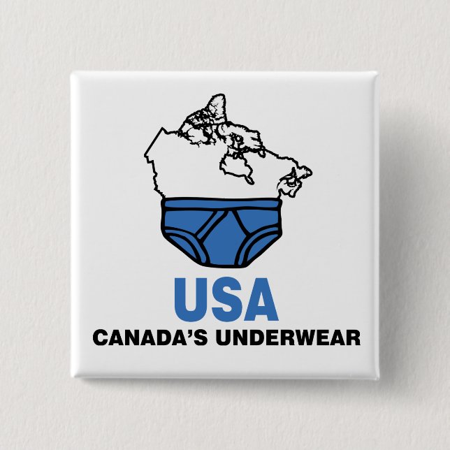 Badge Carré 5 Cm Les sous-vêtements du Canada (Devant)