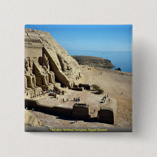 Badge Carré 5 Cm Les temples d'Abu Simbel, désert de l'Egypte