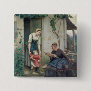 Badge Carré 5 Cm Les trois âges