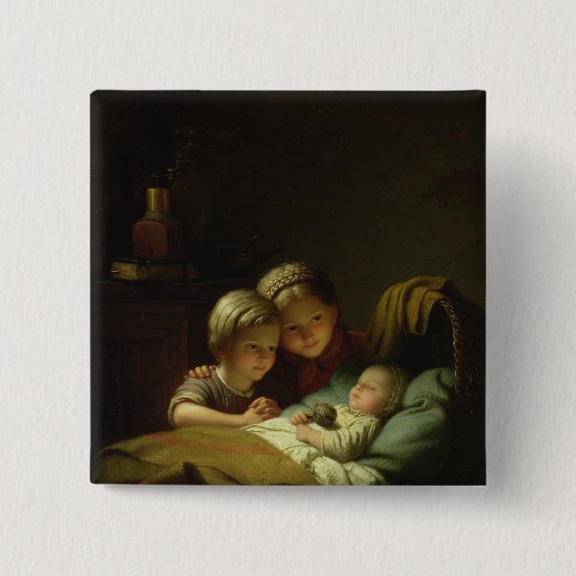 Badge Carré 5 Cm Les trois soeurs (Devant)