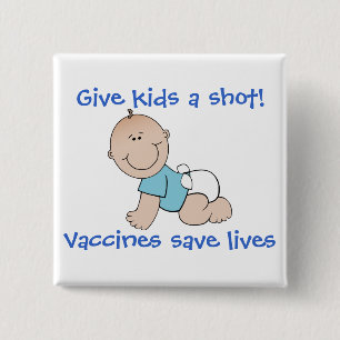 Badge Carré 5 Cm Les vaccins sauvent les vies