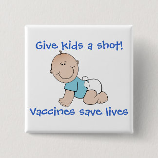 Badge Carré 5 Cm Les vaccins sauvent les vies
