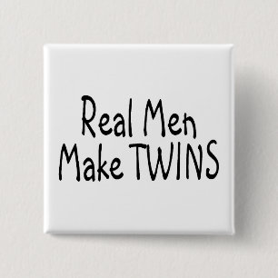 Badge Carré 5 Cm Les vrais hommes font des jumeaux