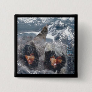 Badge Carré 5 Cm L'esprit autochtone en Alaska