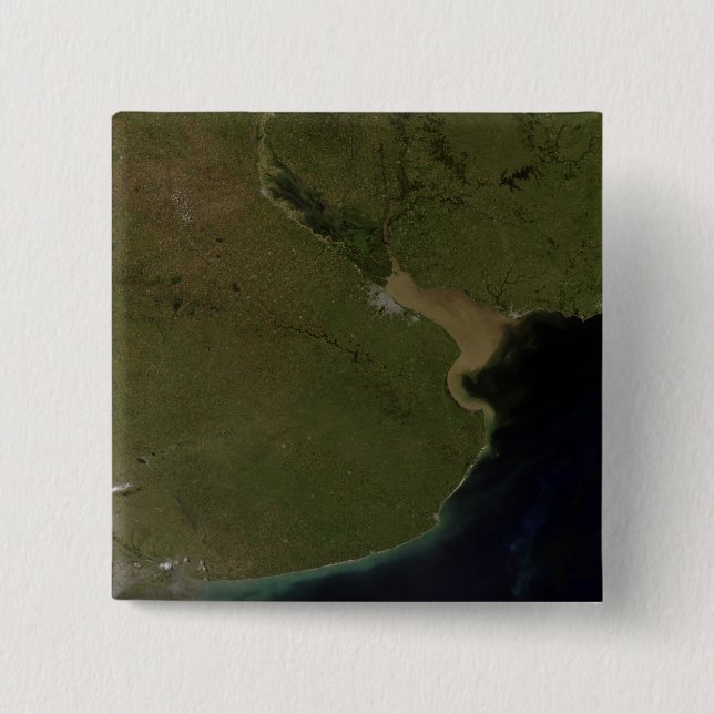 Badge Carré 5 Cm L'estuaire du Rio de la Plata (Devant)