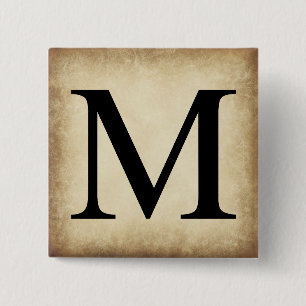 Badge Carré 5 Cm LETTRE Alphabet Grec MU