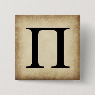 Badge Carré 5 Cm LETTRE AlphabET Grec PI