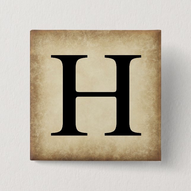 Badge Carré 5 Cm LETTRE AlphabET GRECQUE ETA (Devant)