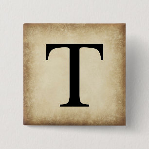 Badge Carré 5 Cm LETTRE AlphabET GRECQUE TAU