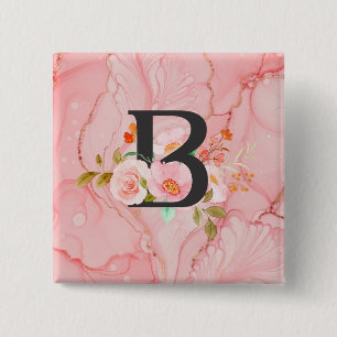 Badge Carré 5 Cm Lettre B