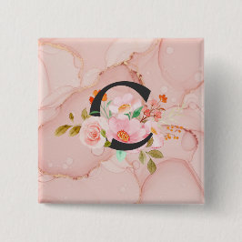 Badge Carré 5 Cm Lettre C