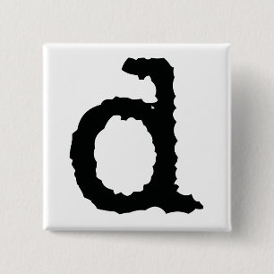 Badge Carré 5 Cm Lettre D