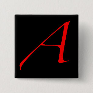 Badge Carré 5 Cm lettre d'écarlate