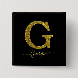 Badge Carré 5 Cm Lettre G Parties scintillant