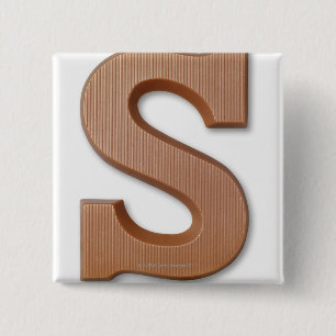Badge Carré 5 Cm Lettre s de chocolat