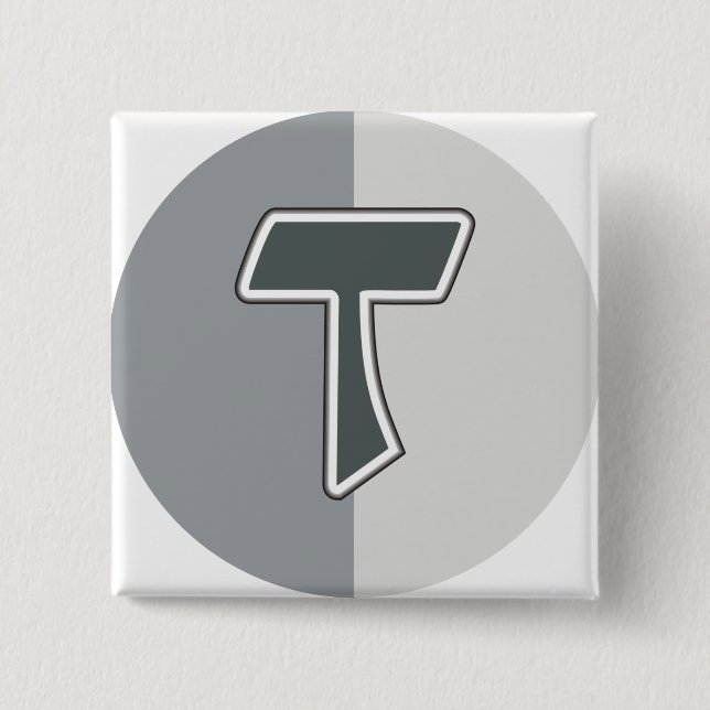 Badge Carré 5 Cm Lettre T (Devant)