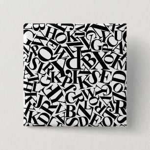 Badge Carré 5 Cm Lettres de l'alphabet