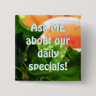 Badge Carré 5 Cm Lettuce Leaf Restaurant Spécial Flair Pins