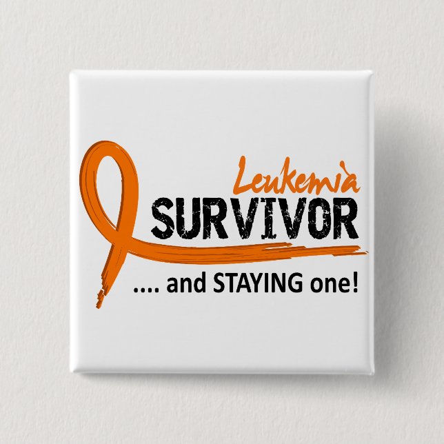 Badge Carré 5 Cm Leucémie du survivant 8 (Devant)