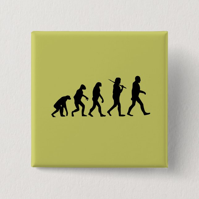 Badge Carré 5 Cm L'évolution de l'homme (Devant)