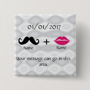 Badge Carré 5 Cm Lèvres et moustache