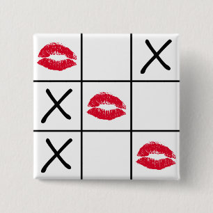 Badge Carré 5 Cm Lèvres Tic Tac Toe