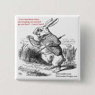 Badge Carré 5 Cm Lewis Carroll Looking Glass Illustration & quota
