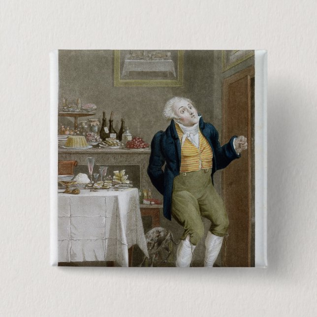 Badge Carré 5 Cm L'extrémité des gastronomes (Devant)