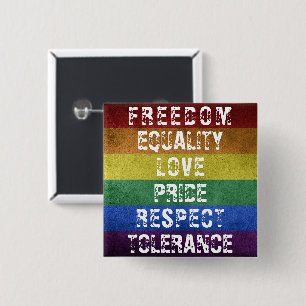 Badge Carré 5 Cm LGBT Pride Moderne Arc-en-ciel