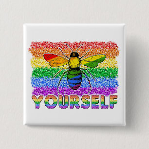 Badge Carré 5 Cm LGBT Soyez vous-même