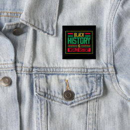 Badge Carré 5 Cm L'histoire noire est l'histoire mondiale