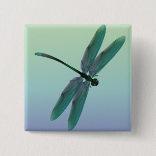 Badge Carré 5 Cm Libellule