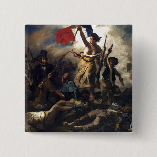 Badge Carré 5 Cm Liberté menant les personnes