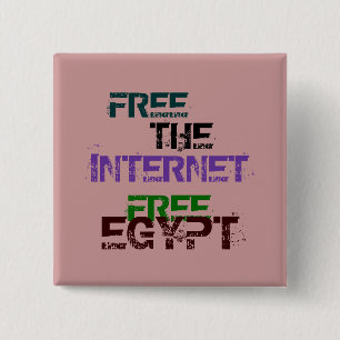 BADGE CARRÉ 5 CM LIBRE L'INTERNET GRATUIT EGYPTE