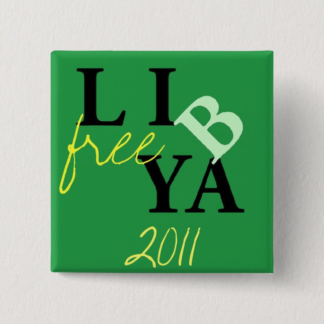 Badge Carré 5 Cm libye libre (Devant)