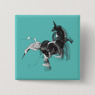 Badge Carré 5 Cm Licorne numérique