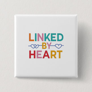 Badge Carré 5 Cm Lié par coeur