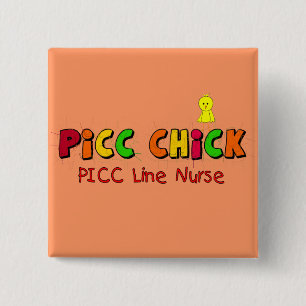 Badge Carré 5 Cm LIGNE cadeaux de PICC d'infirmière