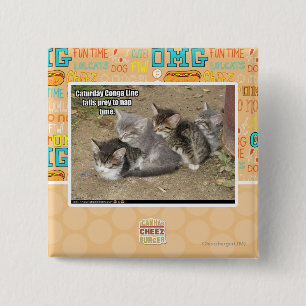 Badge Carré 5 Cm Ligne Caturday Conga