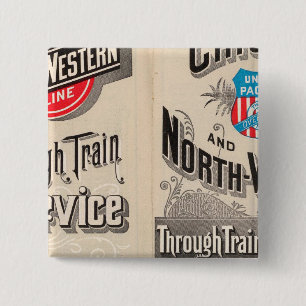 Badge Carré 5 Cm Ligne Chicago et North Western