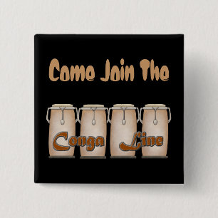 Badge Carré 5 Cm Ligne Conga