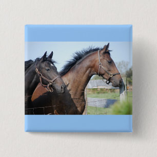 Badge Carré 5 Cm Ligne de fin de course de cheval