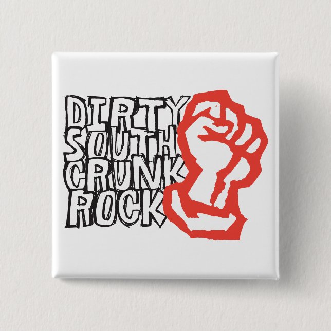 Badge Carré 5 Cm Lil Jon "Sale Poing Sud" Rouge (Devant)